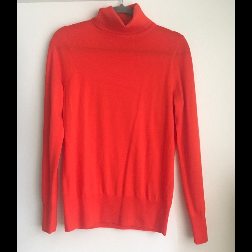 J. Crew turtleneck sweater - lightweight long-sleeve - red/orange - medium